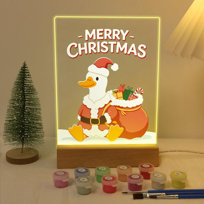 Duck with Santa's Gift Sack paint by numbers light-up sign – image 5