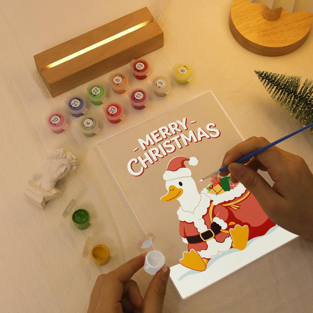 Duck with Santa's Gift Sack paint by numbers light-up sign – image 7