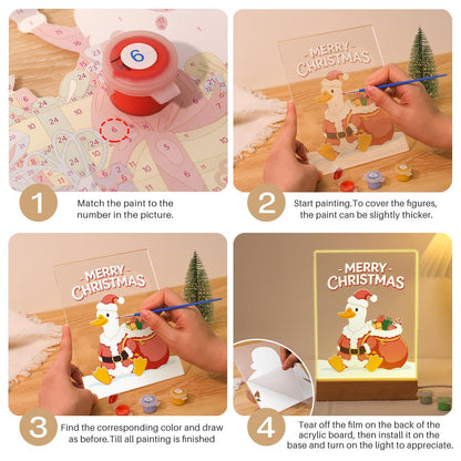 Duck with Santa's Gift Sack paint by numbers light-up sign – image 12