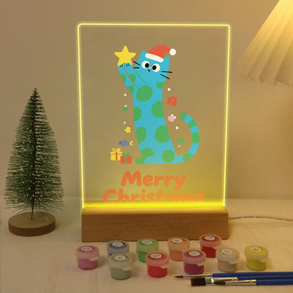 Polka-Dot Cat Reaching for a Star paint by numbers light-up sign – image 5