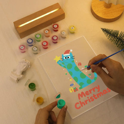 Polka-Dot Cat Reaching for a Star paint by numbers light-up sign – image 7