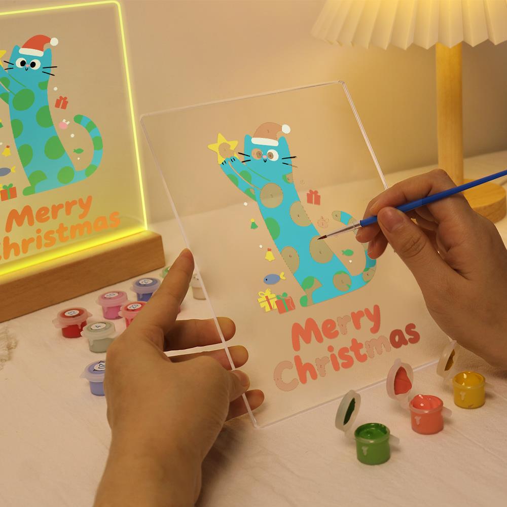 Polka-Dot Cat Reaching for a Star paint by numbers light-up sign – image 9
