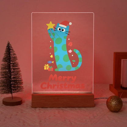 Polka-Dot Cat Reaching for a Star paint by numbers light-up sign – image 17