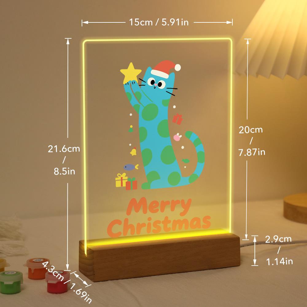 Polka-Dot Cat Reaching for a Star paint by numbers light-up sign – image 21