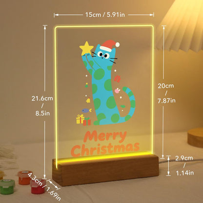 Polka-Dot Cat Reaching for a Star paint by numbers light-up sign – image 21