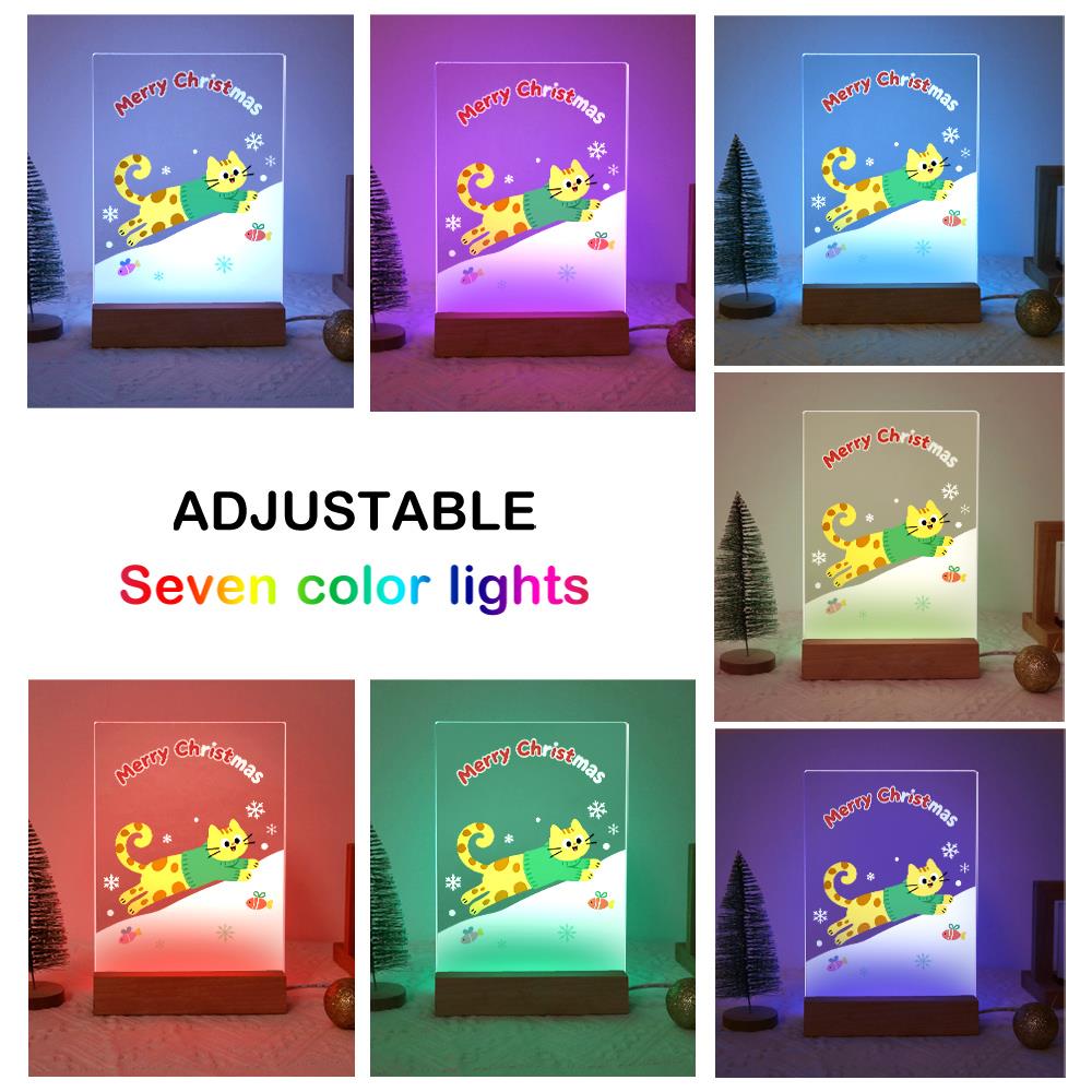 Sweater Cat's Snowy Leap paint by numbers light-up sign – image 8