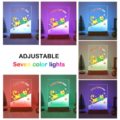 Sweater Cat's Snowy Leap paint by numbers light-up sign – image 8