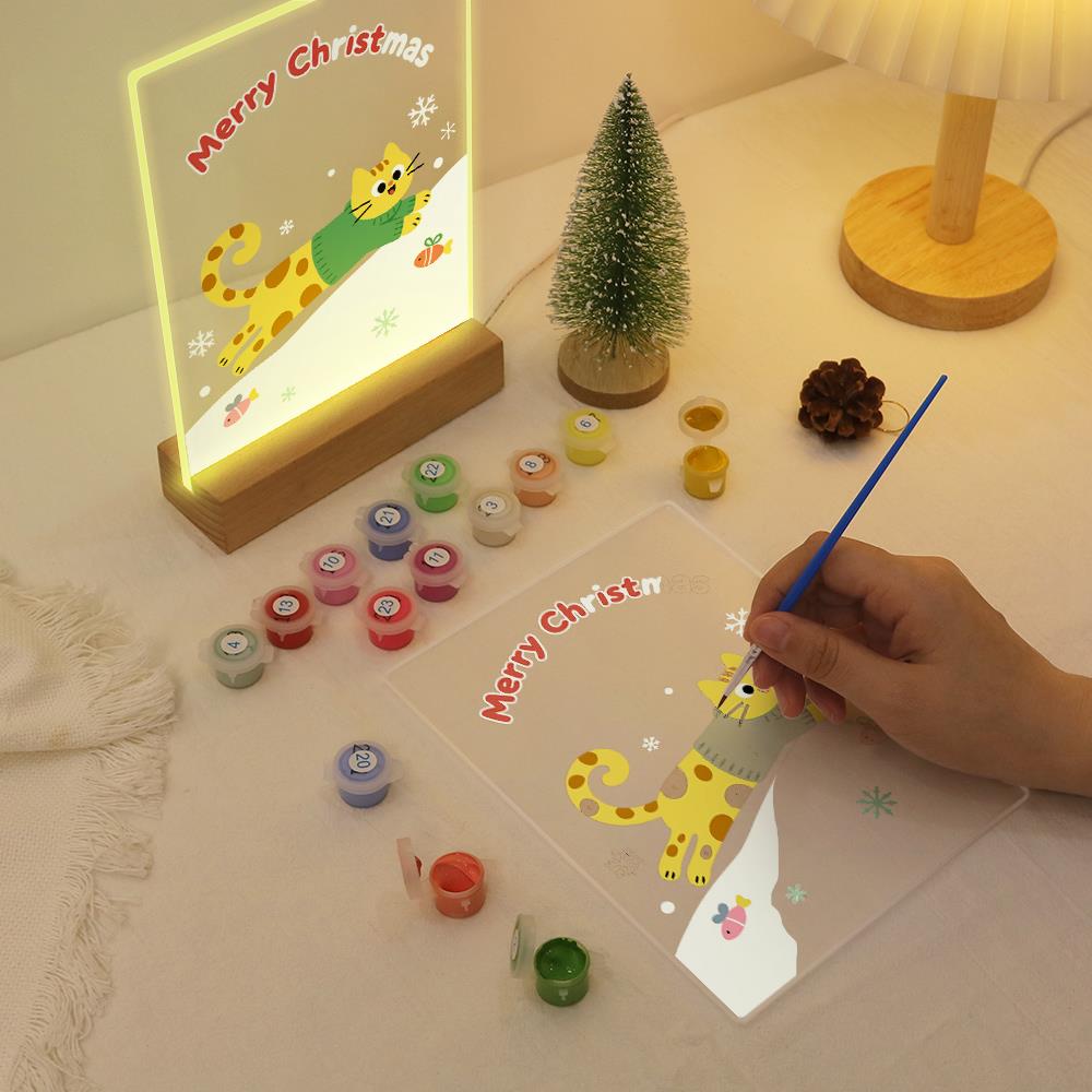 Sweater Cat's Snowy Leap paint by numbers light-up sign – image 10