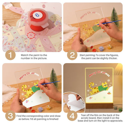 Sweater Cat's Snowy Leap paint by numbers light-up sign – image 12