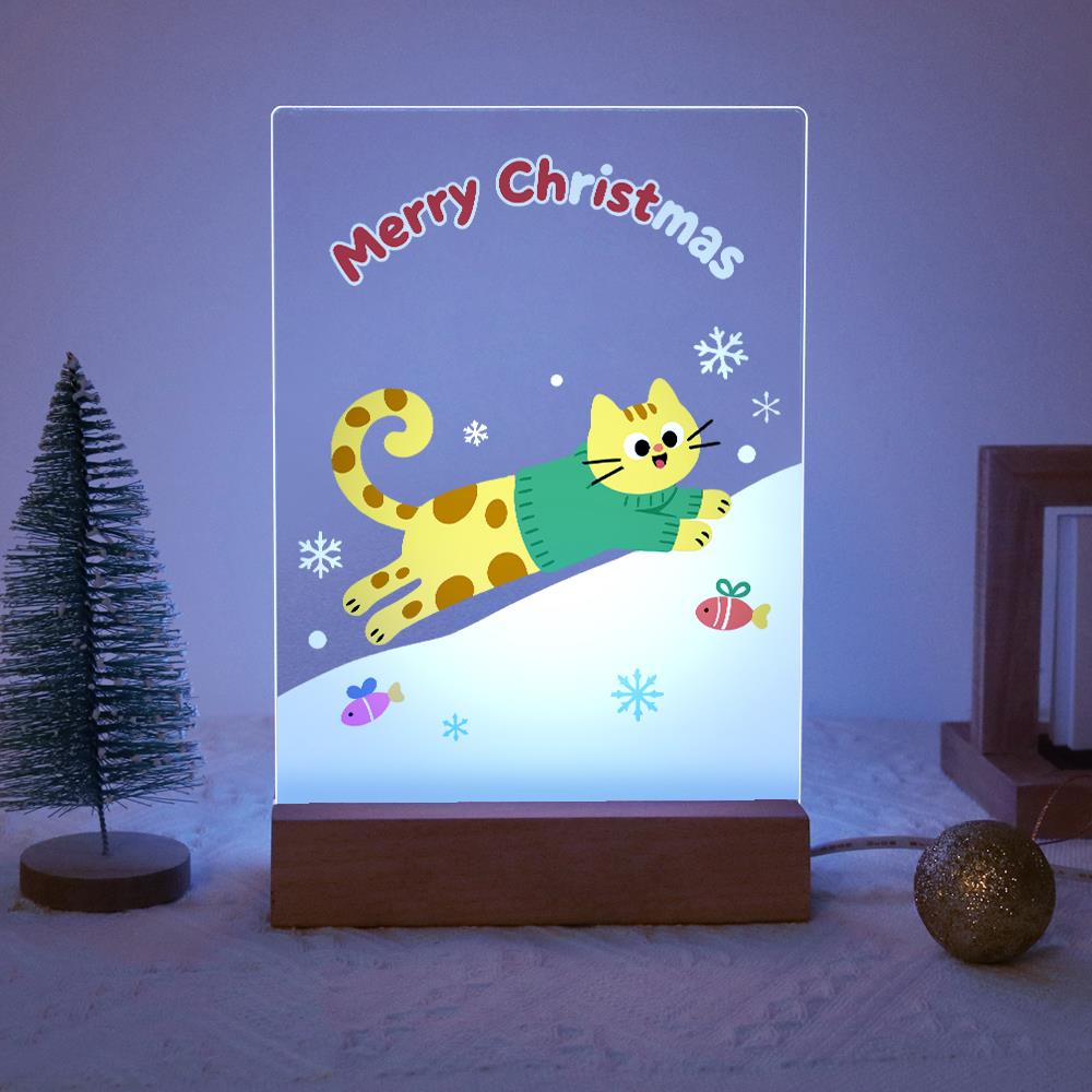 Sweater Cat's Snowy Leap paint by numbers light-up sign – image 14