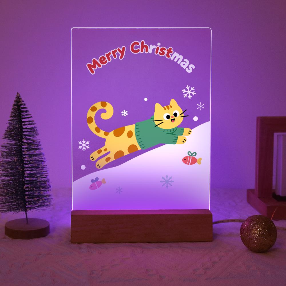 Sweater Cat's Snowy Leap paint by numbers light-up sign – image 15