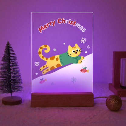 Sweater Cat's Snowy Leap paint by numbers light-up sign – image 15
