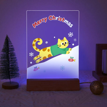 Sweater Cat's Snowy Leap paint by numbers light-up sign – image 18