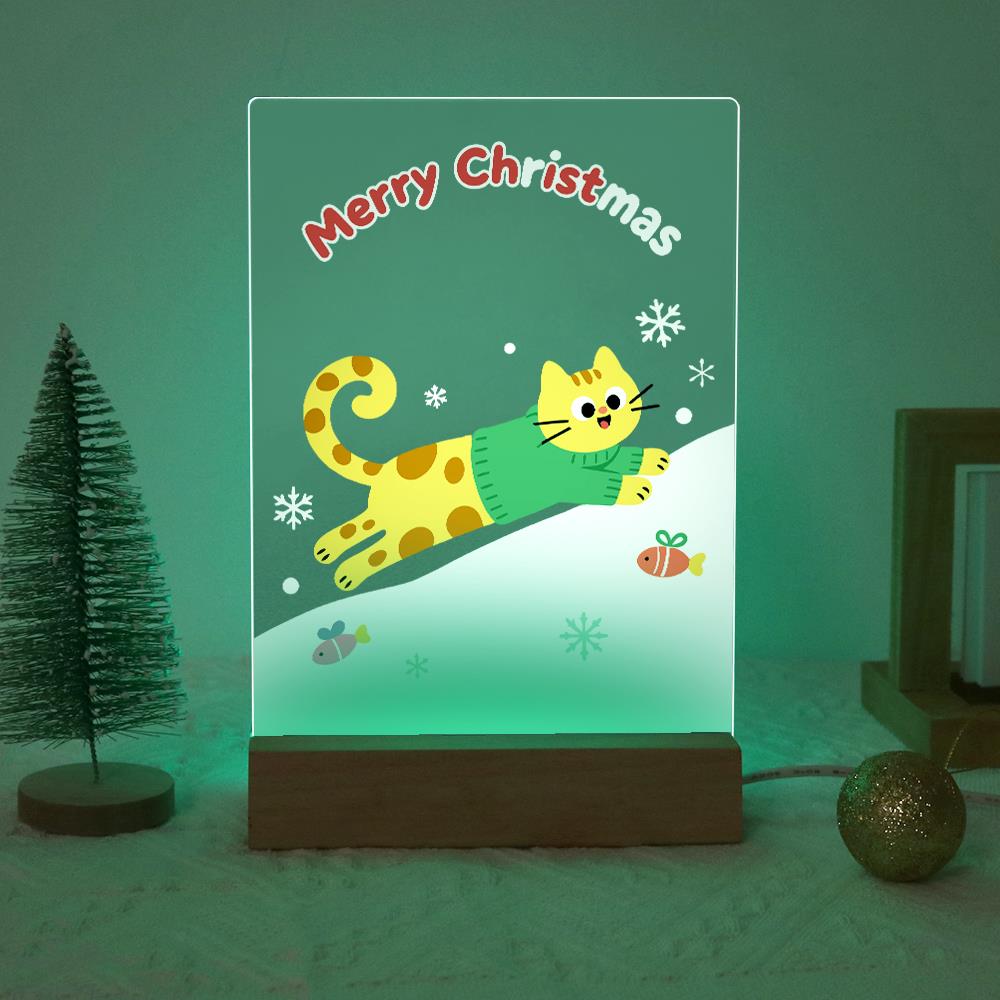 Sweater Cat's Snowy Leap paint by numbers light-up sign – image 19