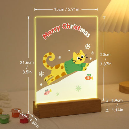 Sweater Cat's Snowy Leap paint by numbers light-up sign – image 21