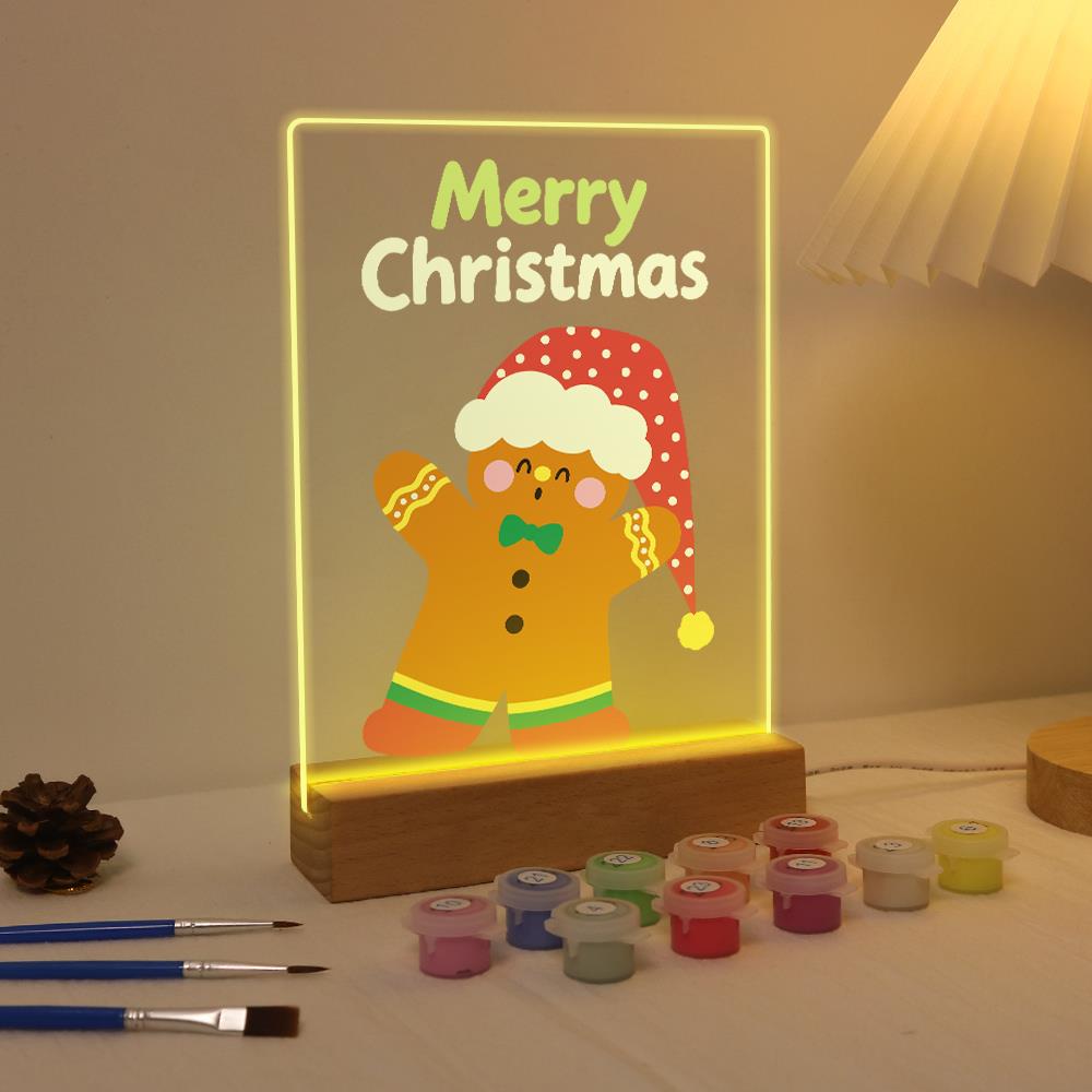 Gingerbread Man in a Floppy Hat paint by numbers light-up sign – image 4