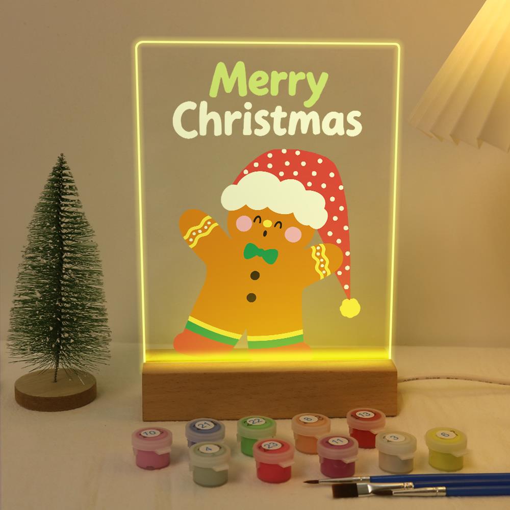 Gingerbread Man in a Floppy Hat paint by numbers light-up sign – image 5