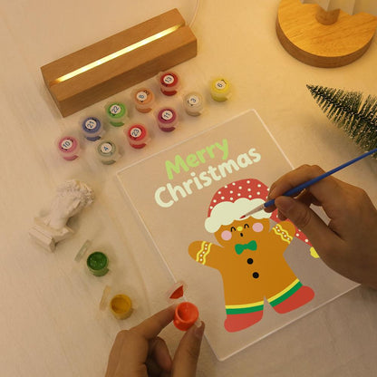 Gingerbread Man in a Floppy Hat paint by numbers light-up sign – image 7