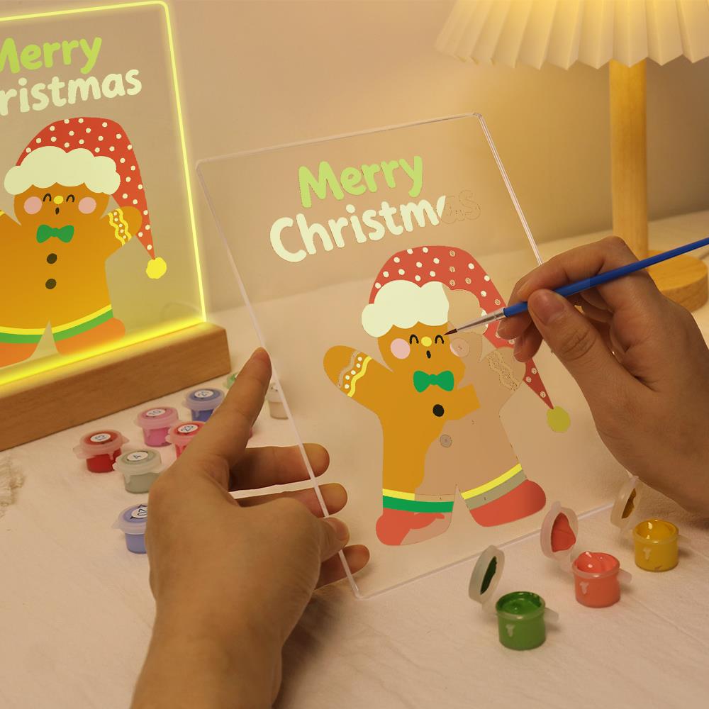 Gingerbread Man in a Floppy Hat paint by numbers light-up sign – image 9