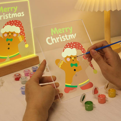 Gingerbread Man in a Floppy Hat paint by numbers light-up sign – image 9