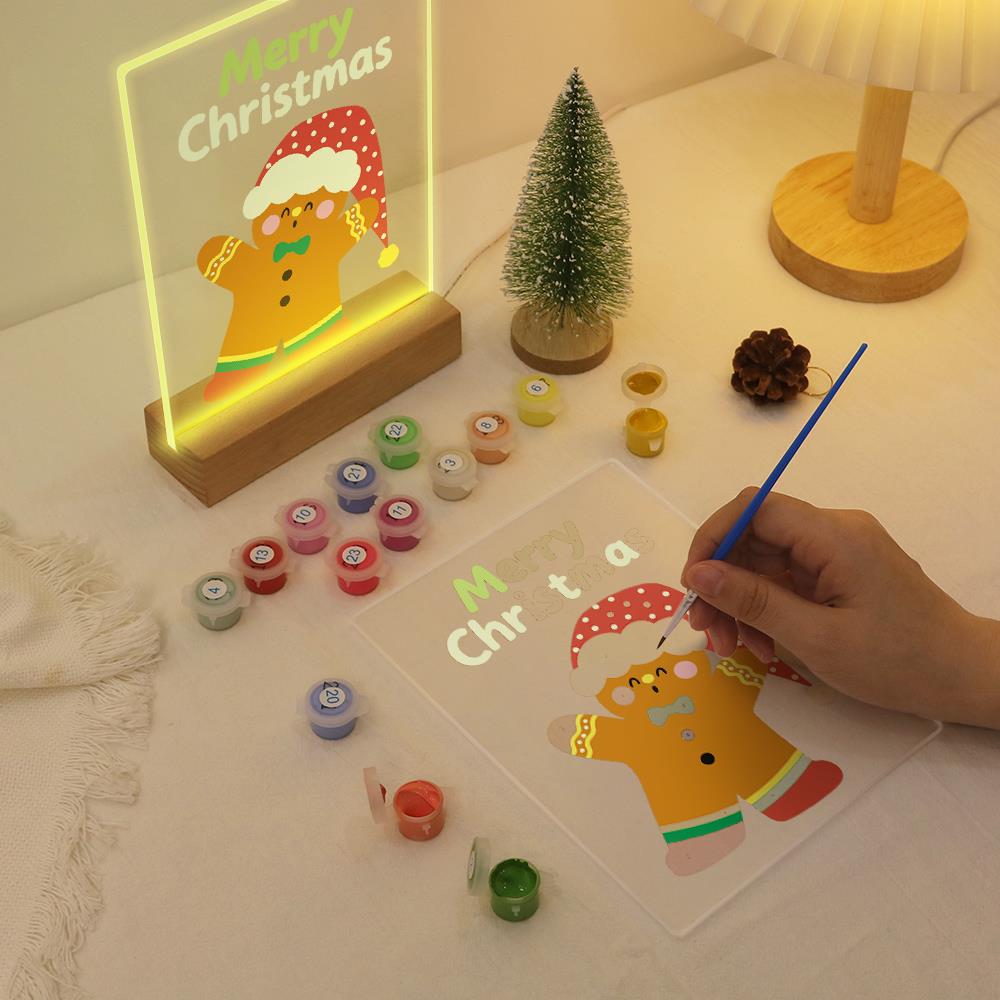 Gingerbread Man in a Floppy Hat paint by numbers light-up sign – image 10