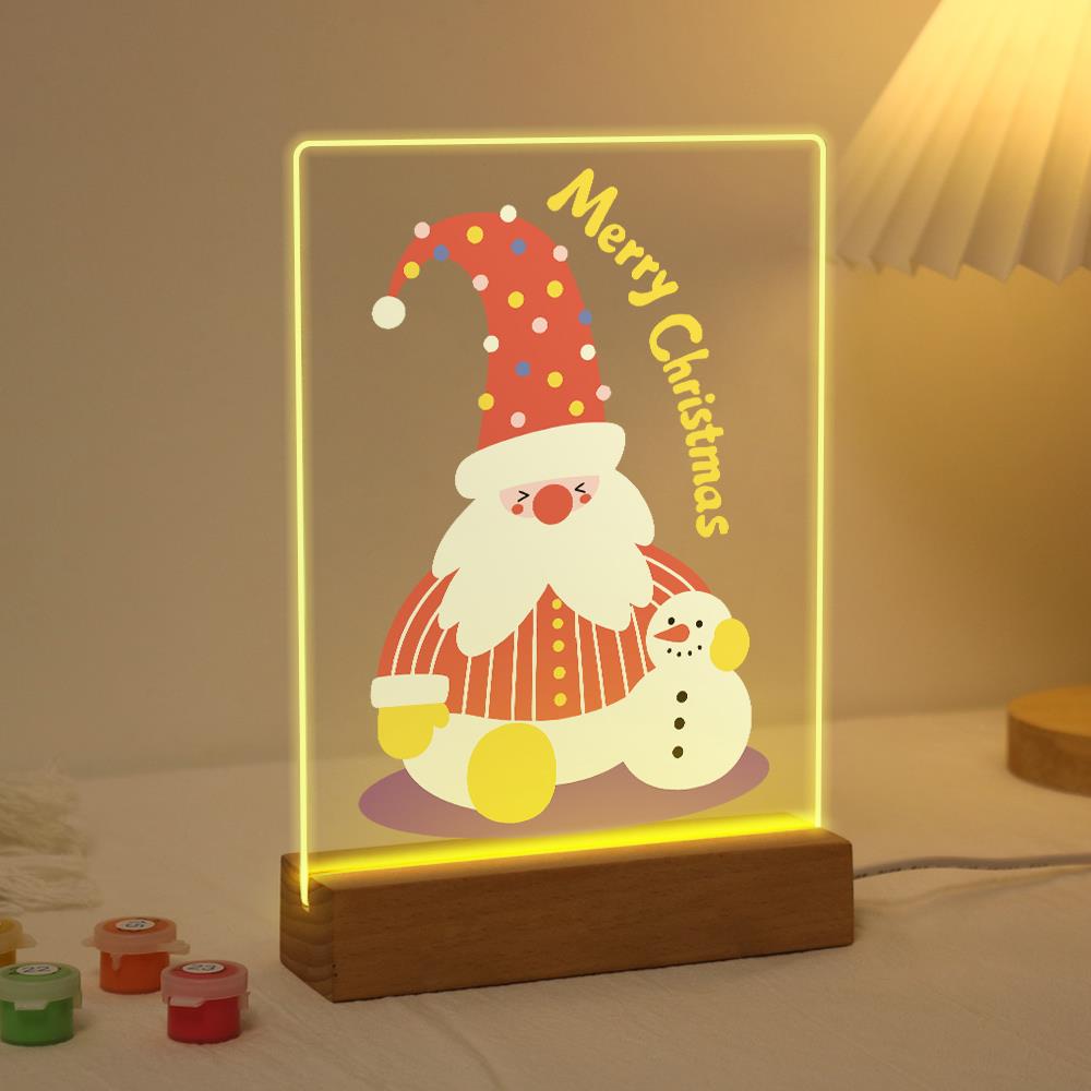 Tall-Hat Santa and Tiny Snowman paint by numbers light-up sign – image 3