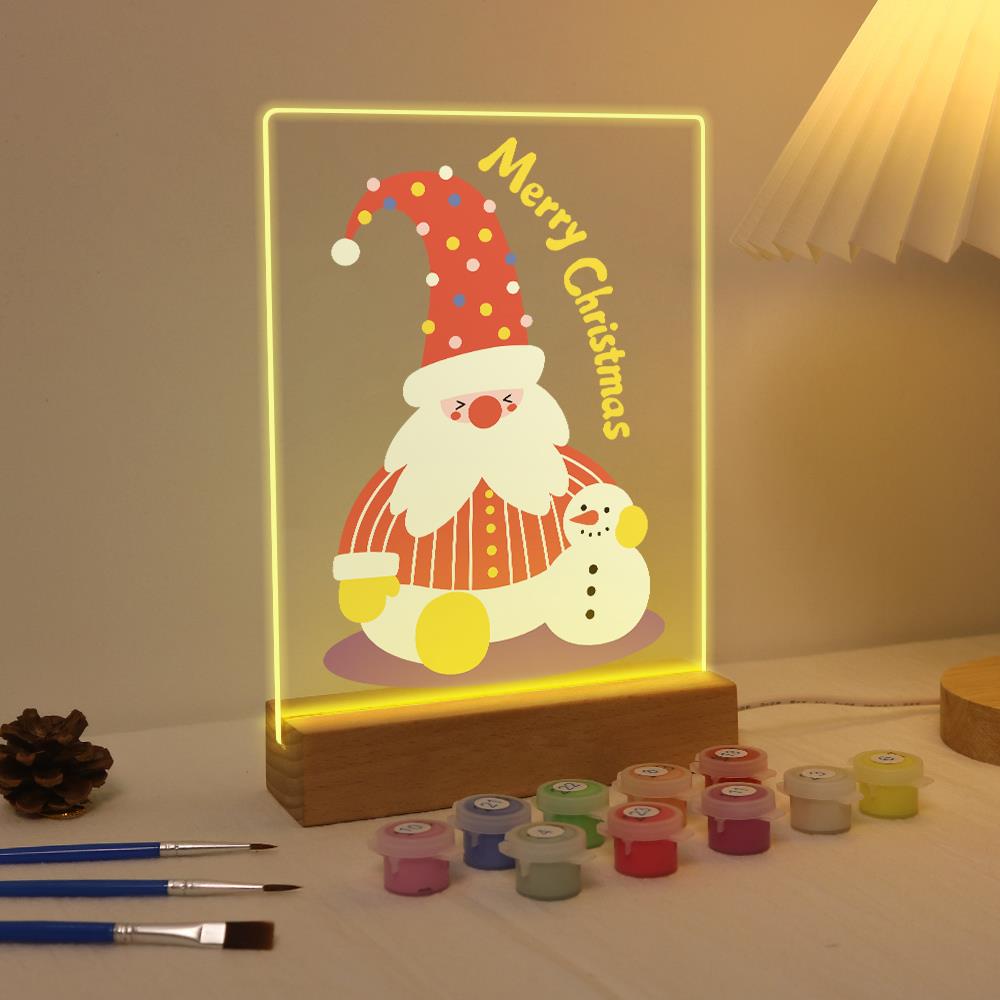 Tall-Hat Santa and Tiny Snowman paint by numbers light-up sign – image 4