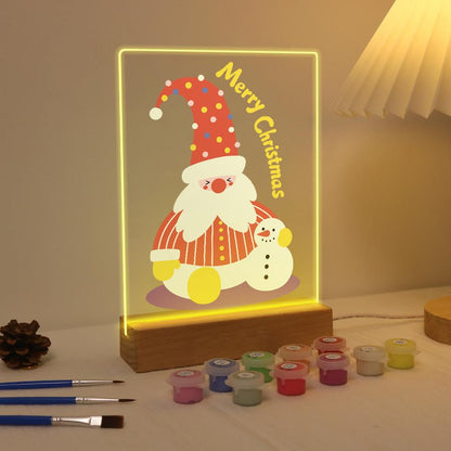 Tall-Hat Santa and Tiny Snowman paint by numbers light-up sign – image 4