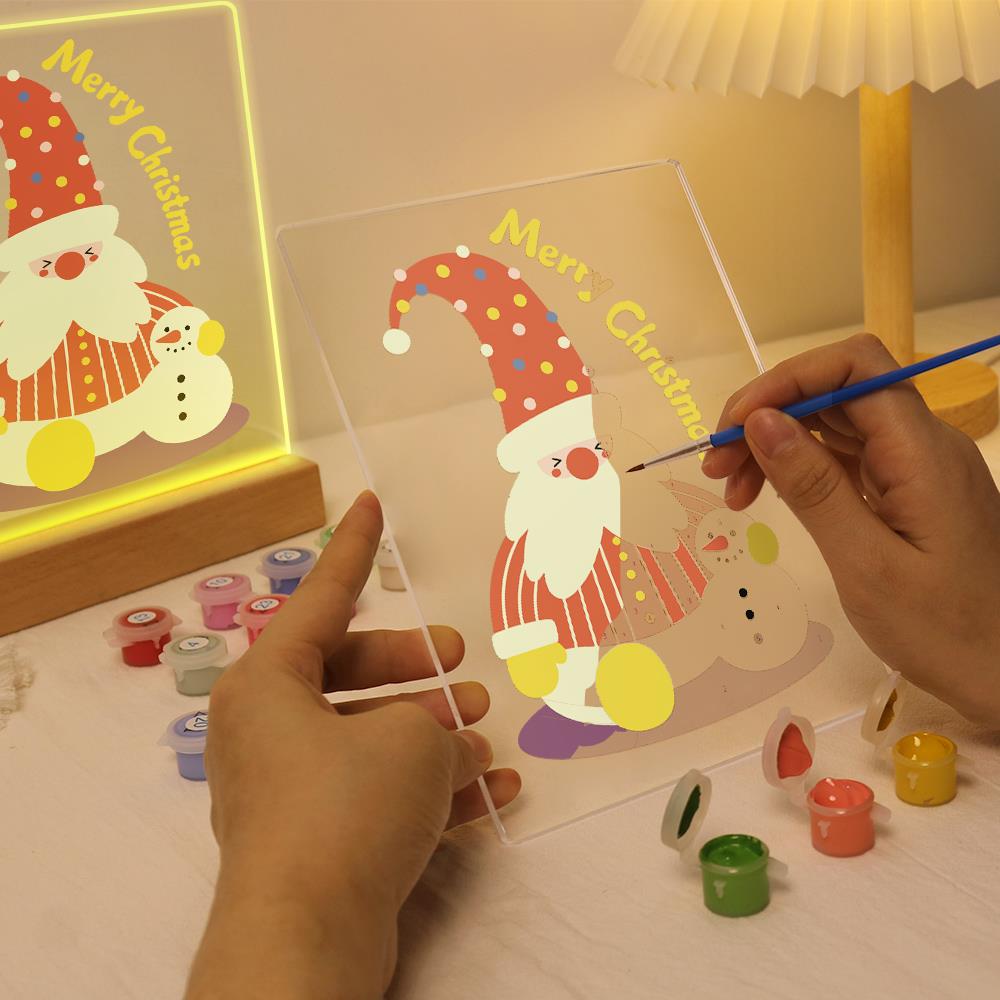 Tall-Hat Santa and Tiny Snowman paint by numbers light-up sign – image 9