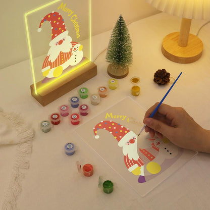 Tall-Hat Santa and Tiny Snowman paint by numbers light-up sign – image 10