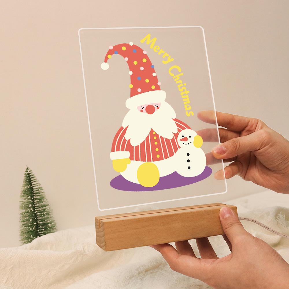 Tall-Hat Santa and Tiny Snowman paint by numbers light-up sign – image 13