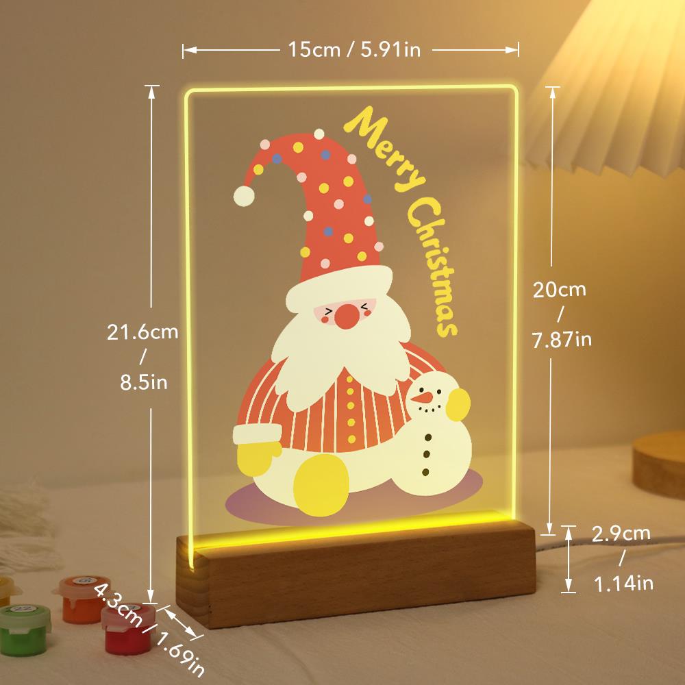 Tall-Hat Santa and Tiny Snowman paint by numbers light-up sign – image 21