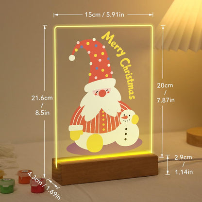Tall-Hat Santa and Tiny Snowman paint by numbers light-up sign – image 21