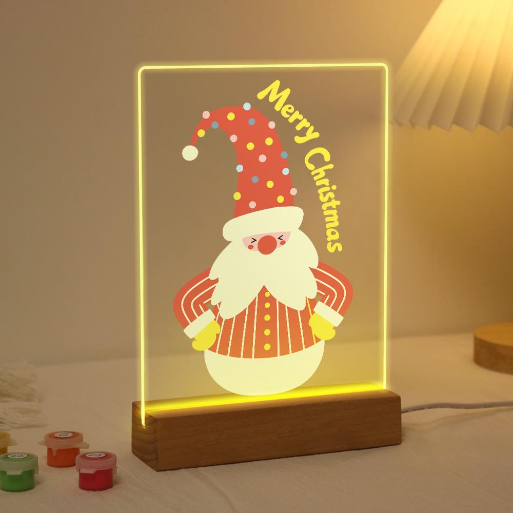 Roly-Poly Santa in Stripes paint by numbers light-up sign – image 3