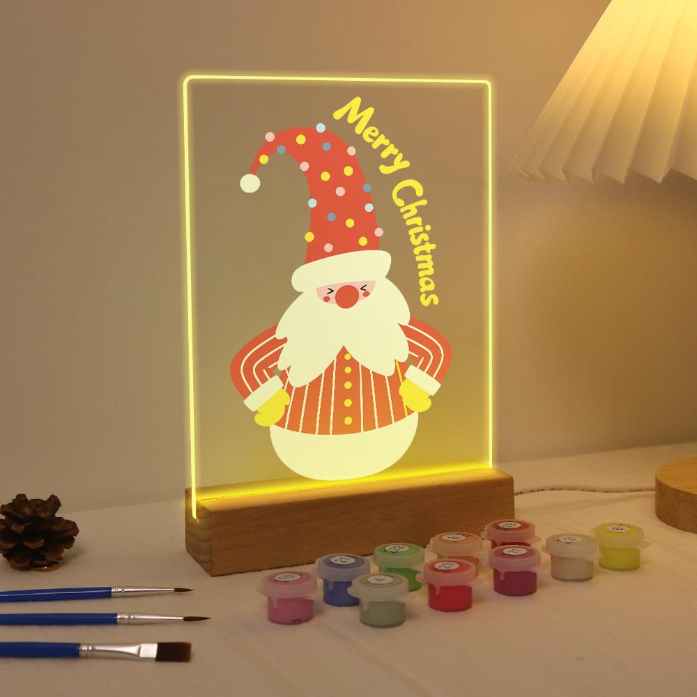 Roly-Poly Santa in Stripes paint by numbers light-up sign – image 4
