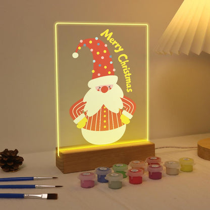 Roly-Poly Santa in Stripes paint by numbers light-up sign – image 4