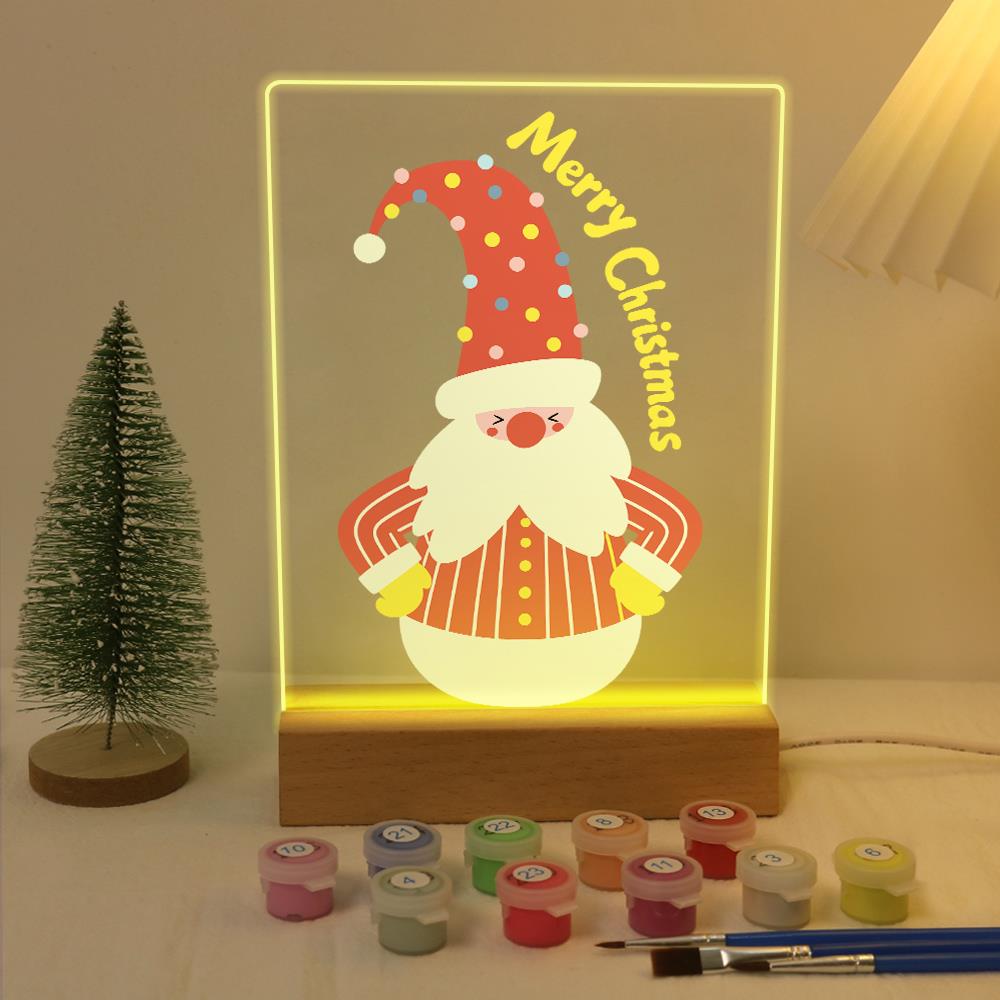 Roly-Poly Santa in Stripes paint by numbers light-up sign – image 5