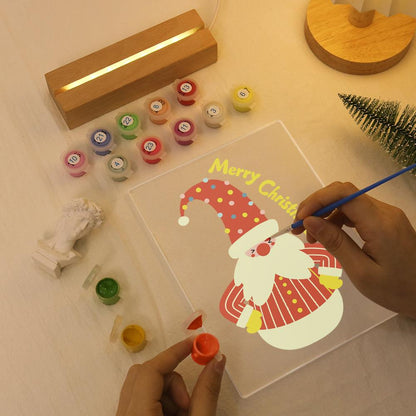 Roly-Poly Santa in Stripes paint by numbers light-up sign – image 7