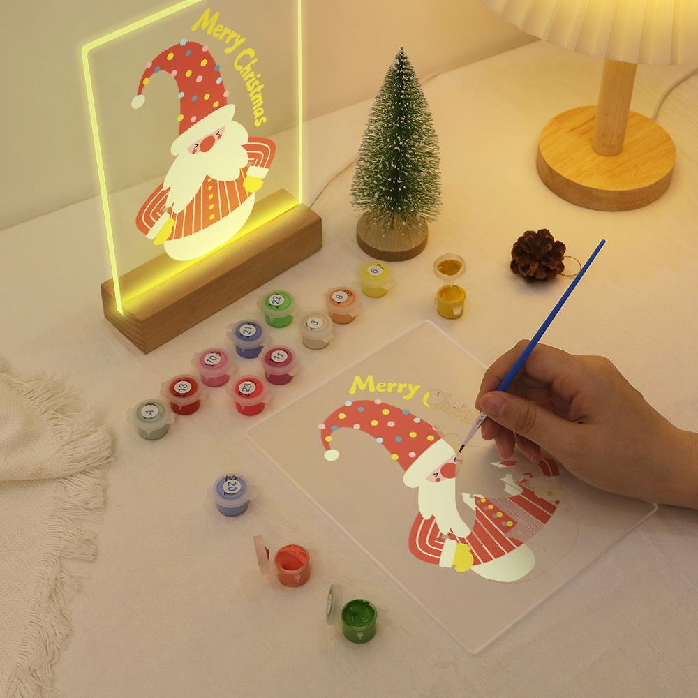 Roly-Poly Santa in Stripes paint by numbers light-up sign – image 10
