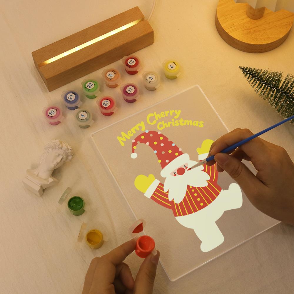 Santa Jumping for Joy paint by numbers light-up sign – image 7