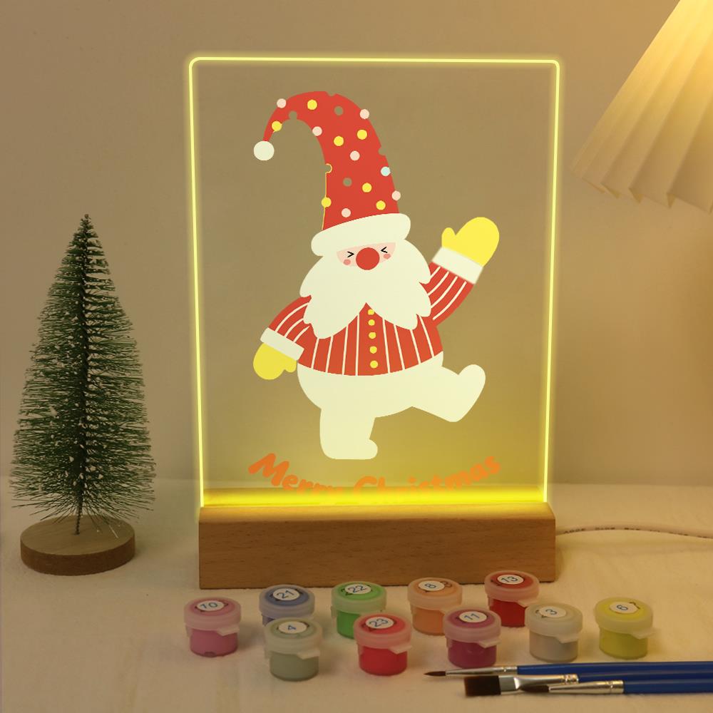 Waving Santa on One Leg paint by numbers light-up sign – image 5