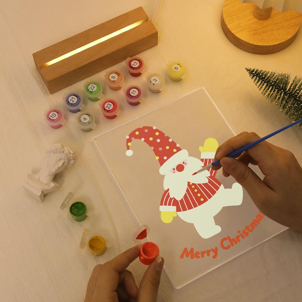 Waving Santa on One Leg paint by numbers light-up sign – image 7