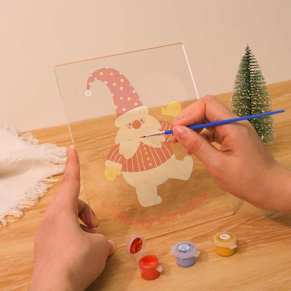 Waving Santa on One Leg paint by numbers light-up sign – image 11
