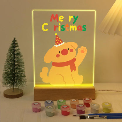 Waving Puppy in a Red Scarf paint by numbers light-up sign – image 5