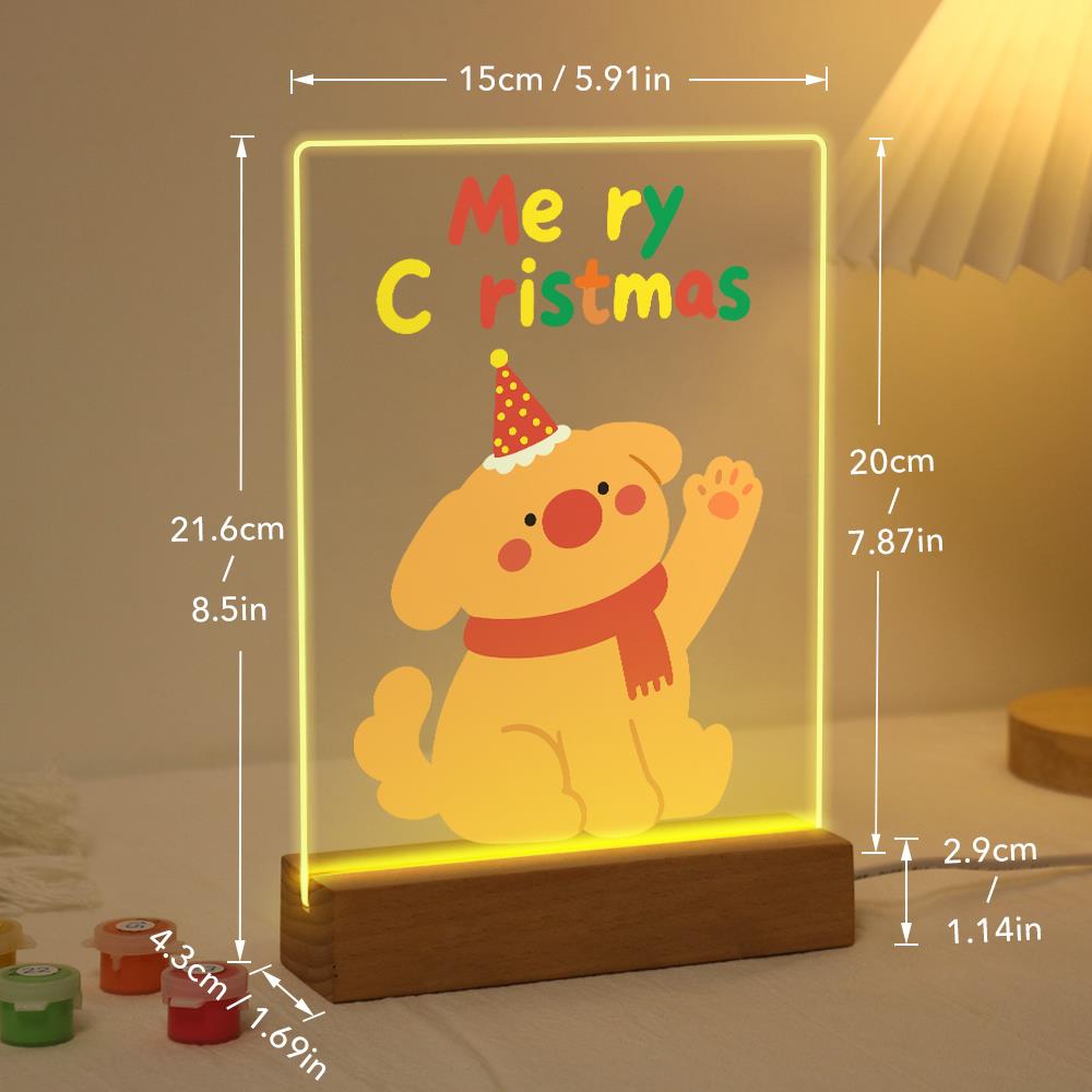 Waving Puppy in a Red Scarf paint by numbers light-up sign – image 21
