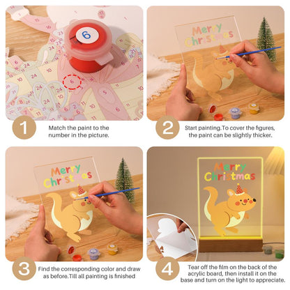 Hopping Holiday Kangaroo paint by numbers light-up sign – image 12