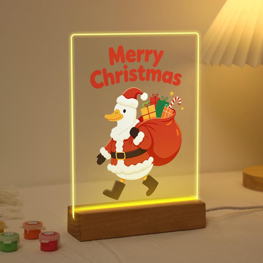 Santa Duck with a Gift Sack paint by numbers light-up sign – image 3