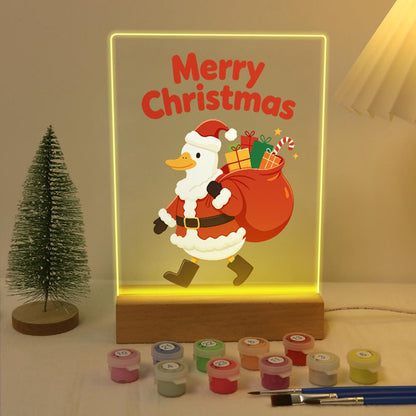 Santa Duck with a Gift Sack paint by numbers light-up sign – image 5