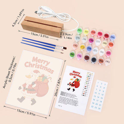 Santa Duck with a Gift Sack paint by numbers light-up sign – image 6