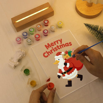 Santa Duck with a Gift Sack paint by numbers light-up sign – image 7